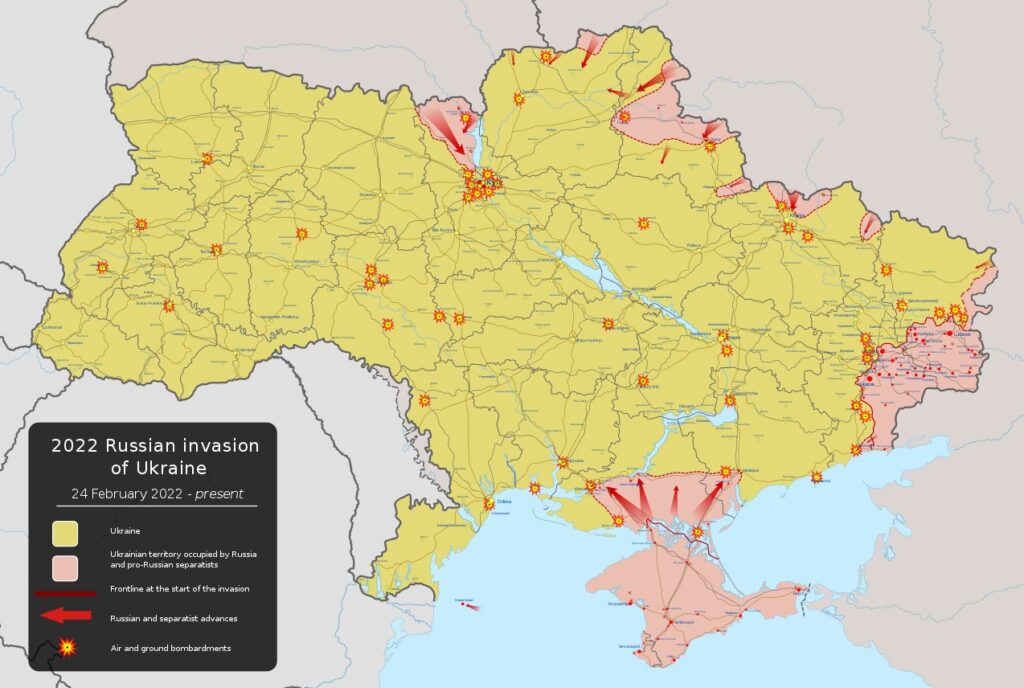 Карта боёв на Украине 